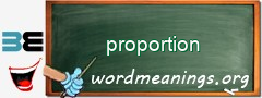 WordMeaning blackboard for proportion